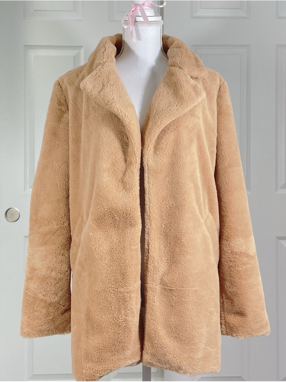 Beige furry coat